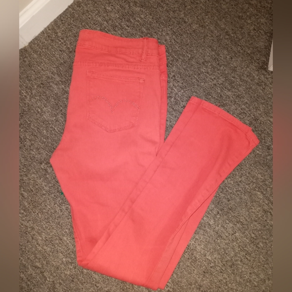 Vintage coral orange Y2K era jeans size 13/14